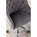 Desk Modern velvet office computer height adjustable mid-back work chair with silver feet