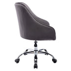 Desk Modern velvet office computer height adjustable mid-back work chair with silver feet