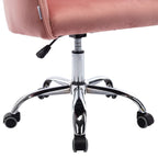 Desk Modern velvet office computer height adjustable mid-back work chair with silver feet