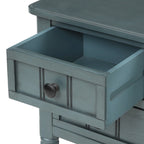 Narrow Console Table, Slim Sofa Table with Three Storage Drawers and Bottom Shelf - 23.7L x 13W x 31.1H