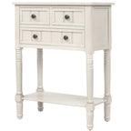 Narrow Console Table, Slim Sofa Table with Three Storage Drawers and Bottom Shelf - 23.7L x 13W x 31.1H