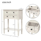 Narrow Console Table, Slim Sofa Table with Three Storage Drawers and Bottom Shelf - 23.7L x 13W x 31.1H