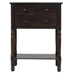 Narrow Console Table, Slim Sofa Table with Three Storage Drawers and Bottom Shelf - 23.7L x 13W x 31.1H