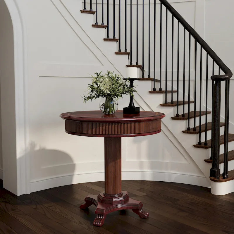 Ellsworth 36 Ribbed Pedestal Foyer Table