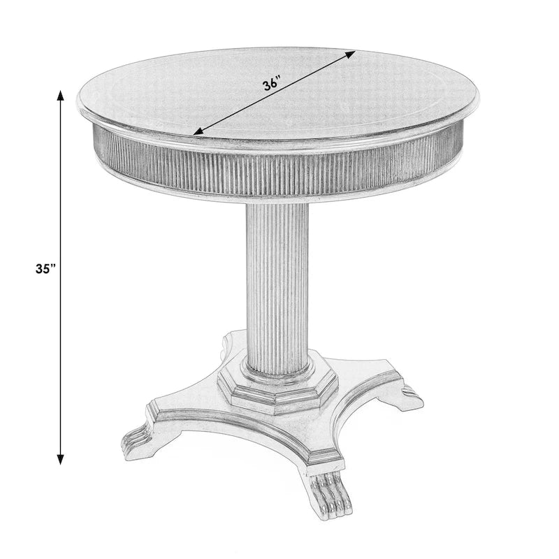 Ellsworth 36 Ribbed Pedestal Foyer Table