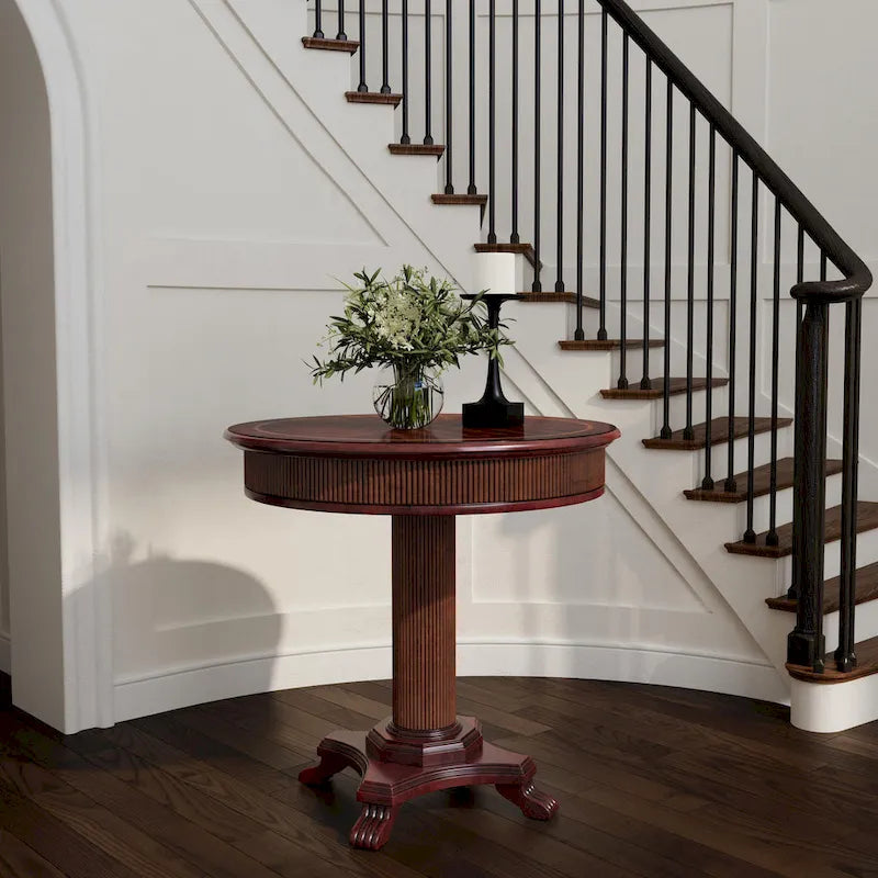 Ellsworth 36 Ribbed Pedestal Foyer Table