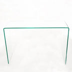 Glass Console Table, Transparent Tempered Glass Console Table