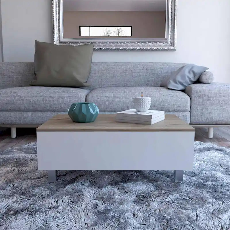 FM Furniture Boston Lift Top Coffee Table with Hidden Storage Compartment
