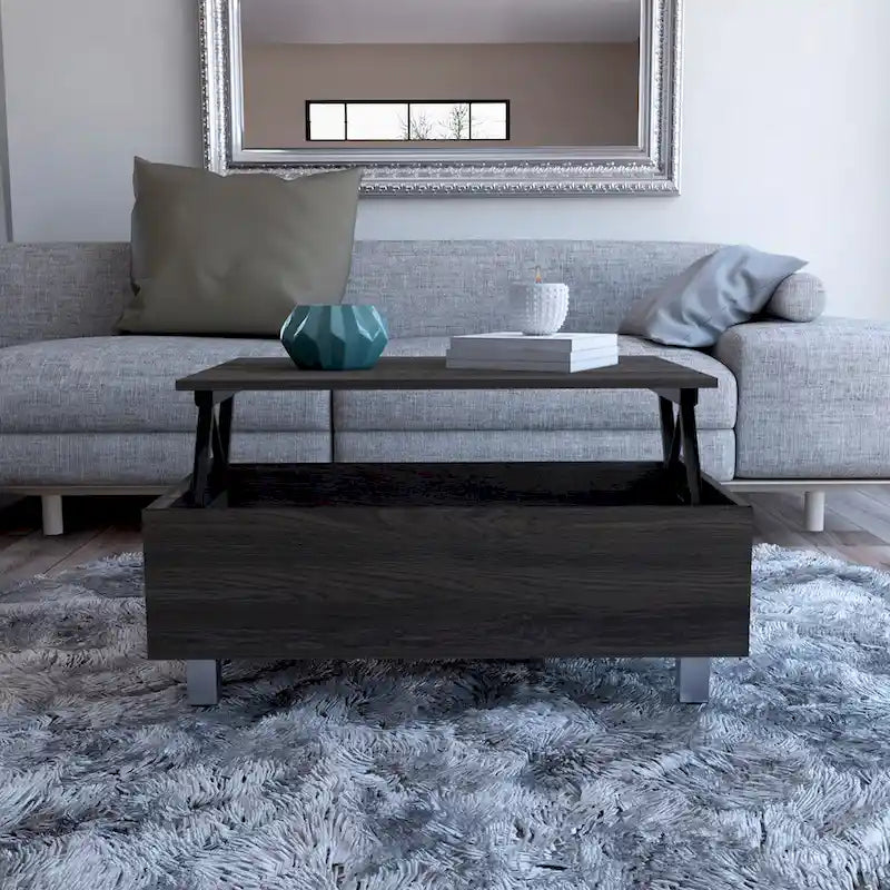 FM Furniture Boston Lift Top Coffee Table with Hidden Storage Compartment