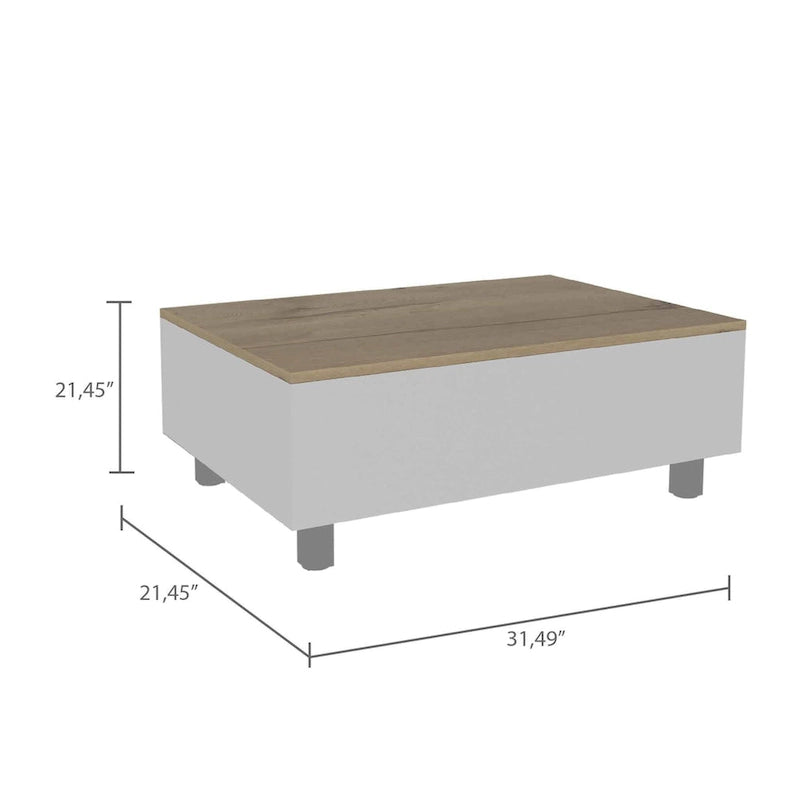 FM Furniture Boston Lift Top Coffee Table with Hidden Storage Compartment