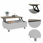 FM Furniture Boston Lift Top Coffee Table with Hidden Storage Compartment
