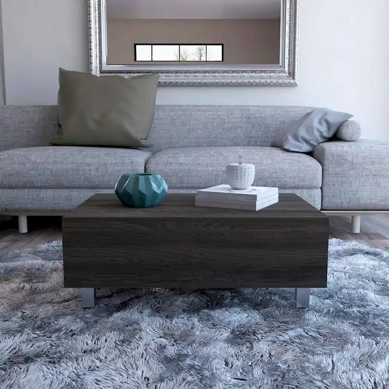 FM Furniture Boston Lift Top Coffee Table with Hidden Storage Compartment