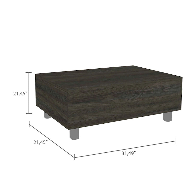 FM Furniture Boston Lift Top Coffee Table with Hidden Storage Compartment