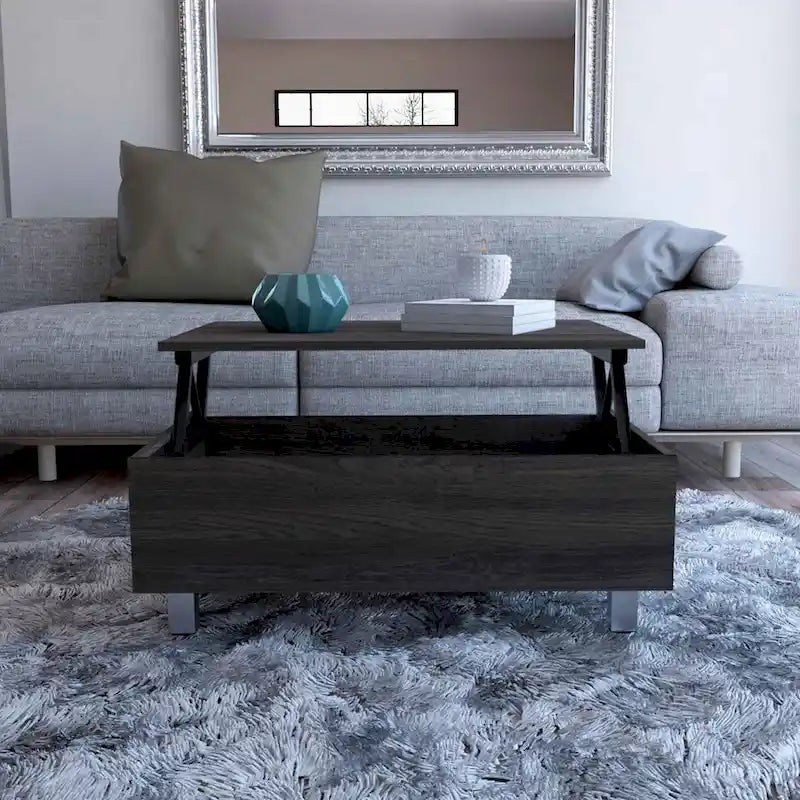 FM Furniture Boston Lift Top Coffee Table with Hidden Storage Compartment