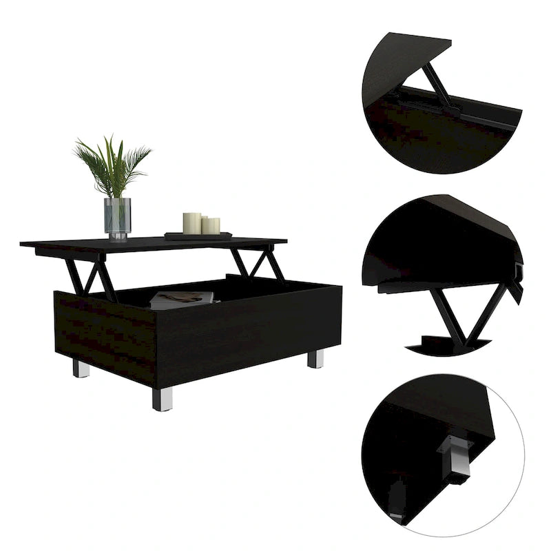 FM Furniture Boston Lift Top Coffee Table with Hidden Storage Compartment