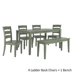 Wilmington II 60-Inch Rectangular Antique Sage Green Dining Set by iNSPIRE Q Classic