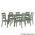 Wilmington II 60-Inch Rectangular Antique Sage Green Dining Set by iNSPIRE Q Classic