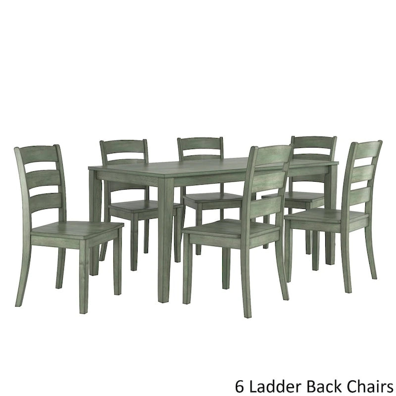 Wilmington II 60-Inch Rectangular Antique Sage Green Dining Set by iNSPIRE Q Classic