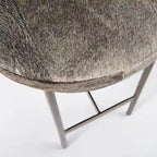 Millie Black Genuine Leather Seat with Nickel Metal Frame Counter Stool