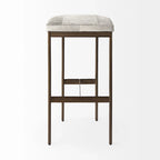 Millie Black Genuine Leather Seat with Nickel Metal Frame Counter Stool