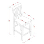 East West Furniture 3 Piece Counter Height Pub Set- a Square Dining Table and 2 Kitchen Chairs, Mahogany(Seat Type Options)