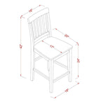 East West Furniture 3 Piece Counter Height Pub Set- a Square Dining Table and 2 Kitchen Chairs, Mahogany(Seat Type Options)