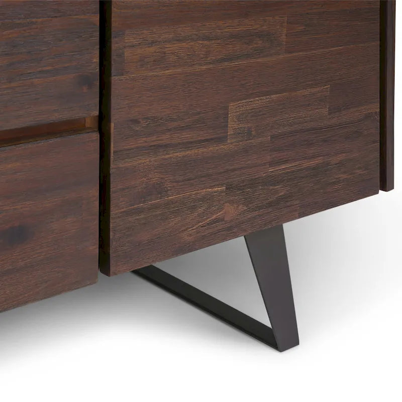 WYNDENHALL Mitchell Metal 60 inch Wide Rectangle Modern Industrial Sideboard Buffet in OAK WOOD - 60 x 17 x 30