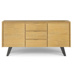 WYNDENHALL Mitchell Metal 60 inch Wide Rectangle Modern Industrial Sideboard Buffet in OAK WOOD - 60 x 17 x 30