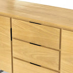 WYNDENHALL Mitchell Metal 60 inch Wide Rectangle Modern Industrial Sideboard Buffet in OAK WOOD - 60 x 17 x 30