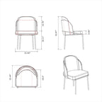 Somette Lacey Curved Back Side Chair, Set of 2