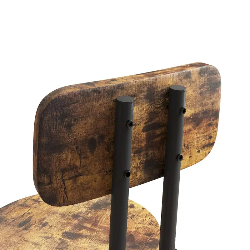 Brown Round Bar Table Set with 2 Stools