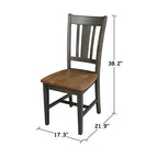 36 Round Solid Wood Extension Dining Table with 2 Dining Chairs