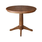 36 Round Solid Wood Extension Dining Table with 2 Dining Chairs