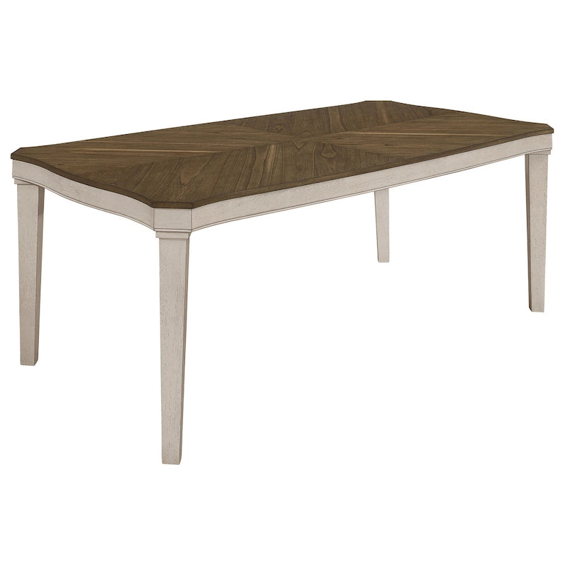 Seaside Nutmeg and Rustic Cream 7-Piece Dining Table Set