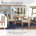 5-Piece Extendable Dining Table Set with Upholstered Chairs