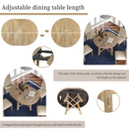 5-Piece Extendable Dining Table Set with Upholstered Chairs