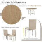 5-Piece Extendable Dining Table Set with Upholstered Chairs