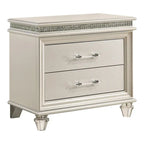 Xian Glam White Solid Wood 3-Piece Platform Bed with Nightstand and Dresser Set with LED by Furniture of America