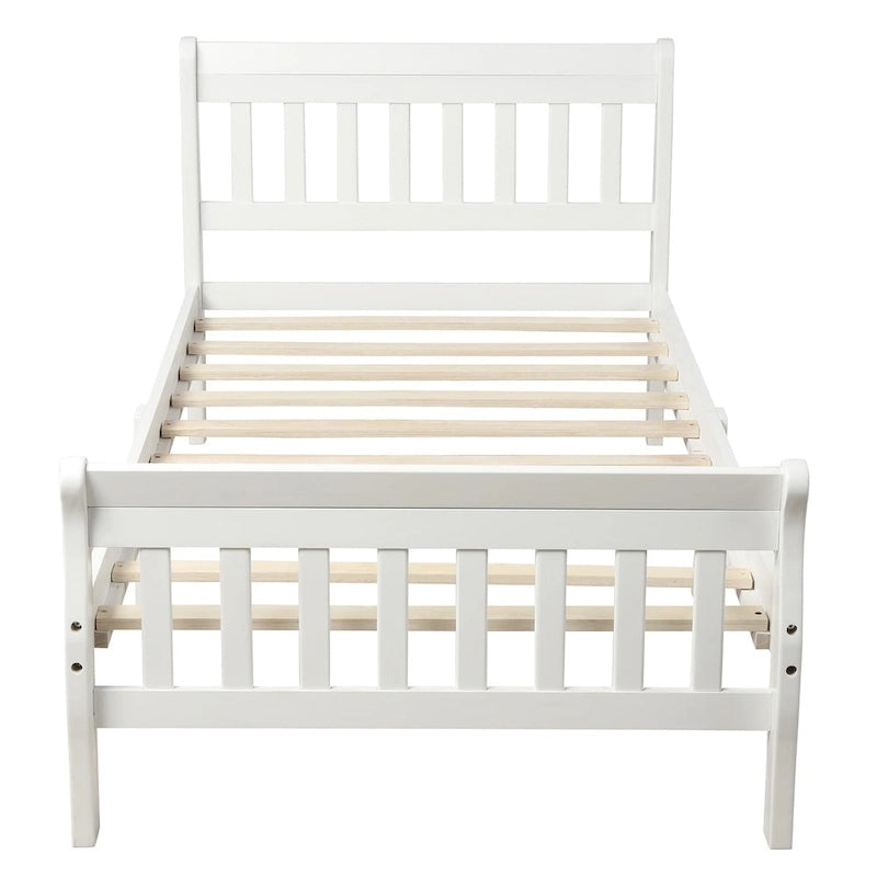 Wood Platform Bed Twin Bed Frame Panel Bed Mattress Foundation