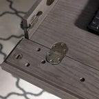 Grey 1 Drawer Metal and Wood Writing/Computer Desk