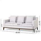 Elliston Fabric Contemporary 3-seater Sofa with Accent Pillows by Christopher Knight Home
