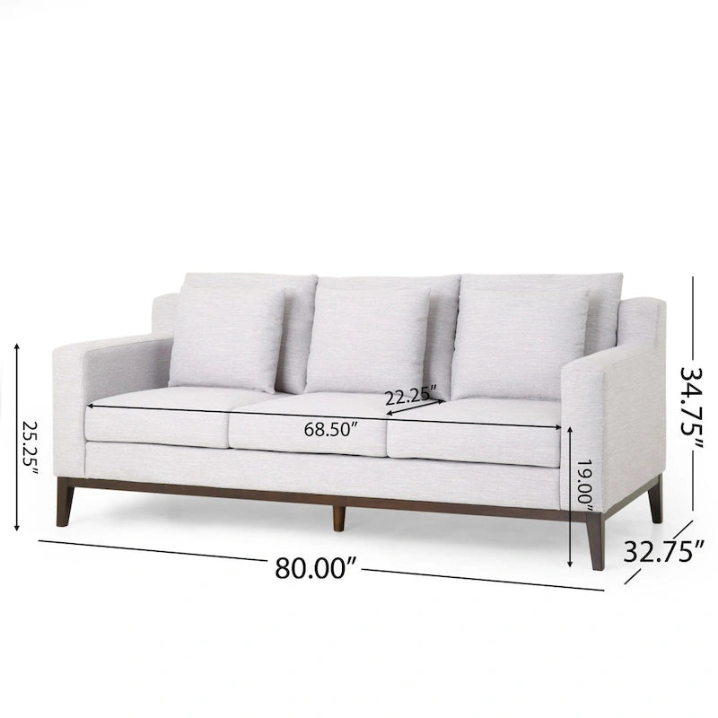 Elliston Fabric Contemporary 3-seater Sofa with Accent Pillows by Christopher Knight Home