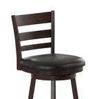 Ladderback Wooden Counter Height Stool with Upholstered Seat