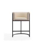 Manhattan Comfort Cosmopolitan 33.8 in. Black Metal Counter Height Bar Stool (Set of 3)