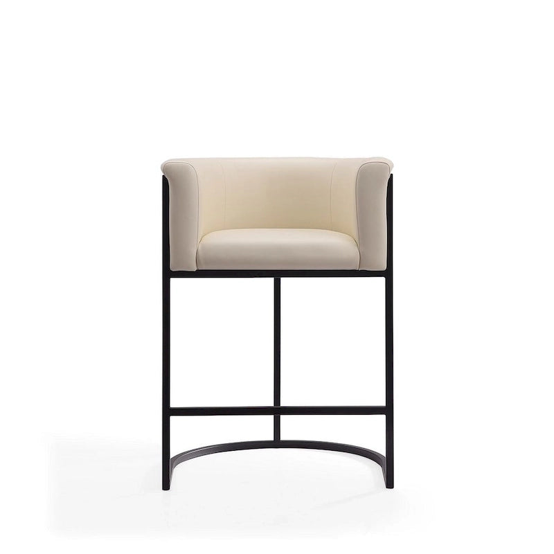 Manhattan Comfort Cosmopolitan 33.8 in. Black Metal Counter Height Bar Stool (Set of 3)