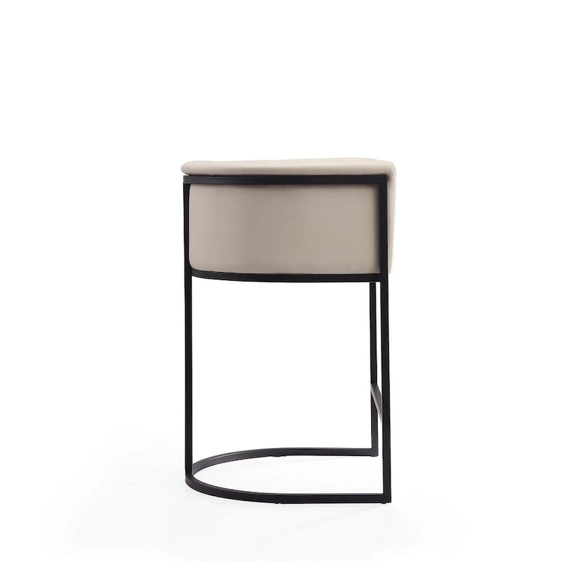 Manhattan Comfort Cosmopolitan 33.8 in. Black Metal Counter Height Bar Stool (Set of 3)