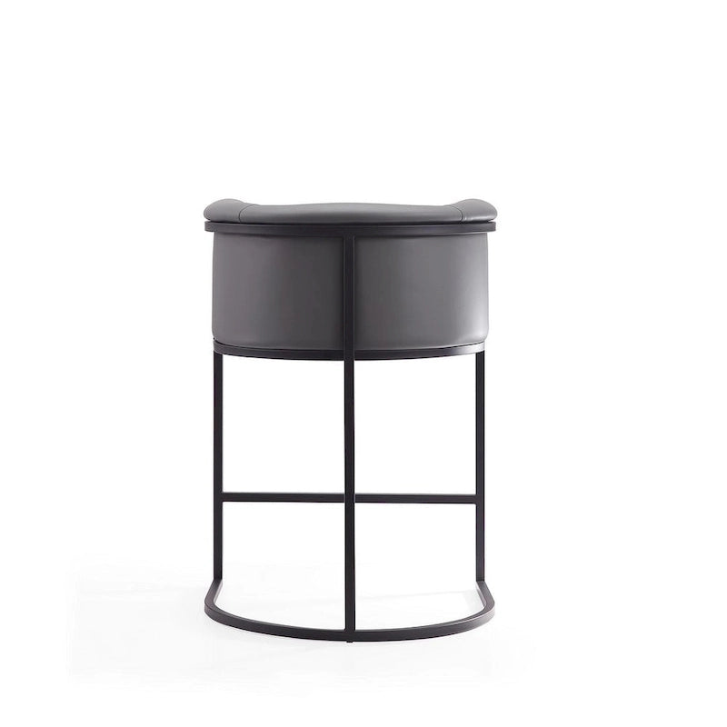 Manhattan Comfort Cosmopolitan 33.8 in. Black Metal Counter Height Bar Stool (Set of 3)