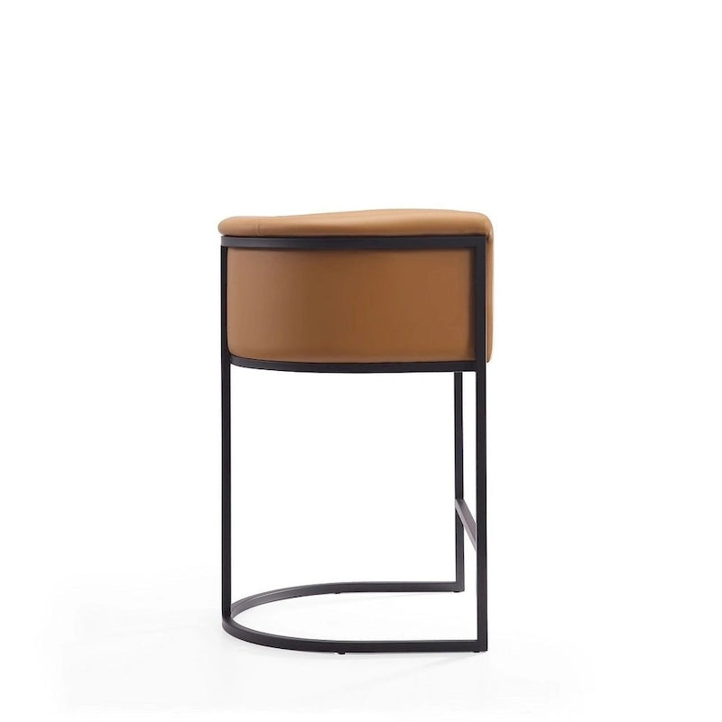 Manhattan Comfort Cosmopolitan 33.8 in. Black Metal Counter Height Bar Stool (Set of 3)