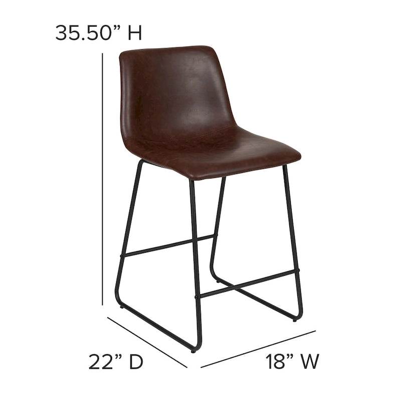 Upholstered Counter Height Modern Dining Stools (Set of 2)