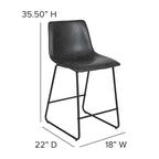 Upholstered Counter Height Modern Dining Stools (Set of 2)